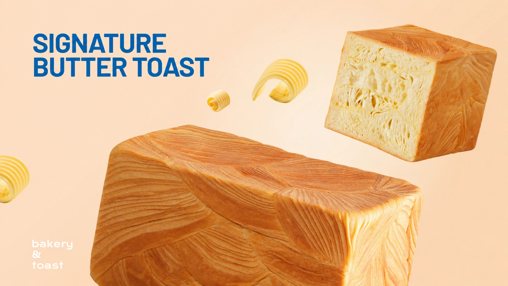 Signature Butter Toast with golden laminated layers