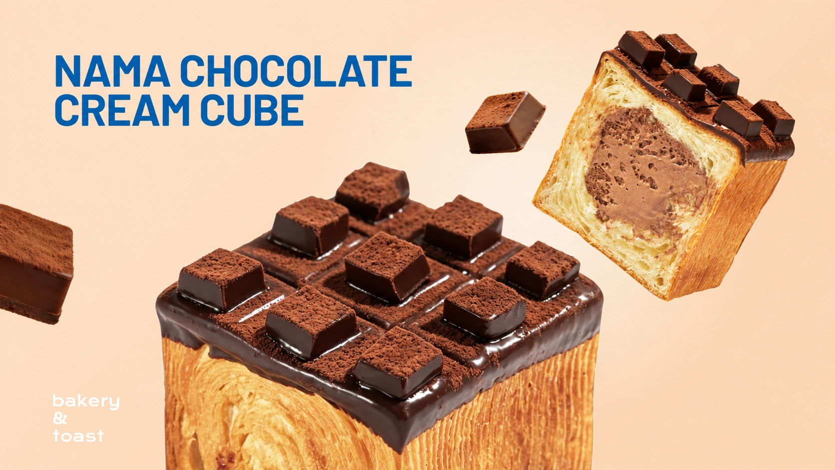 Nama Chocolate Cream Cube with chocolate cream and cocoa finish