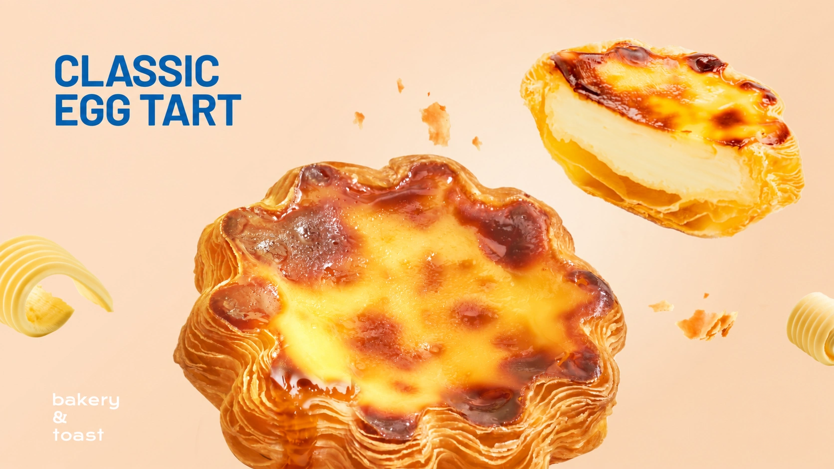 Classic Egg Tart with glossy baked custard
