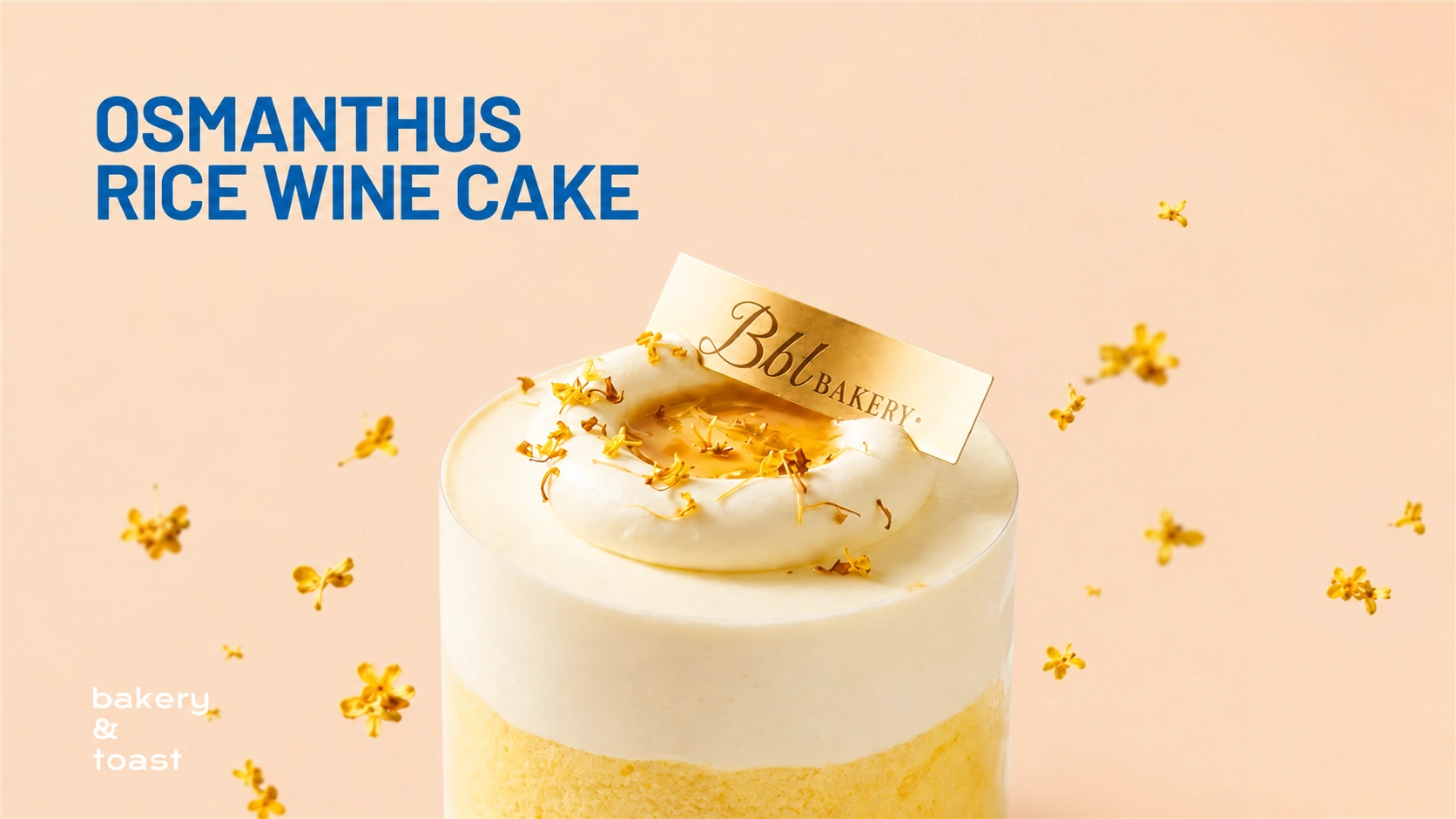 Osmanthus Rice Wine Cake with golden osmanthus decoration